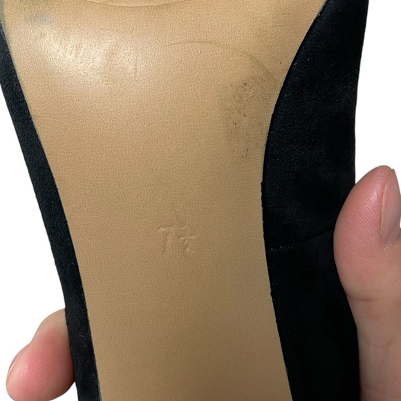 Michael Michael Shannon Black Suede Point Toe Gold Embellished Block Heels 7.5 - Picture 13 of 13